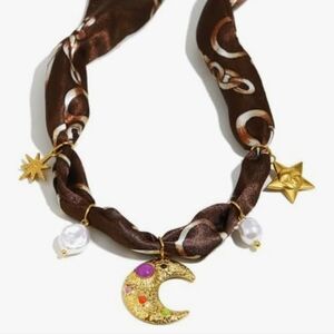 New Celestial Dreams Scarf Charm Necklace 18K Gold Plated | NWOT